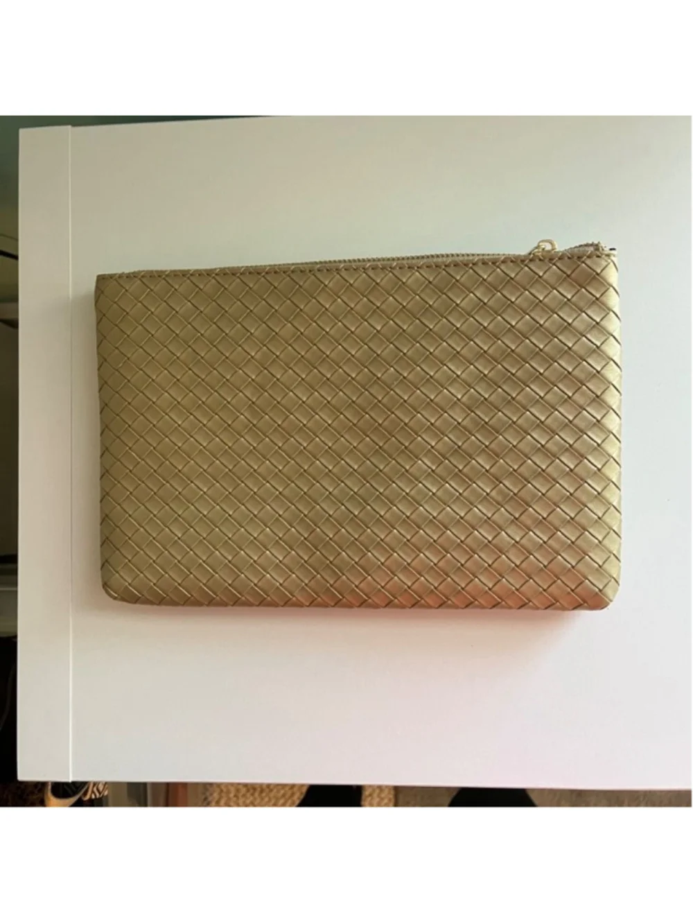 Virginia Wolf Mimi Woven Pouch in Gold